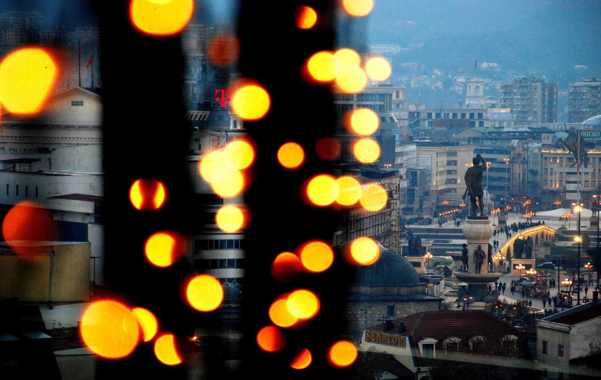 Hotel Arka Skopje Exteriér fotografie The lights of the Christmas tree in Athens, Greece